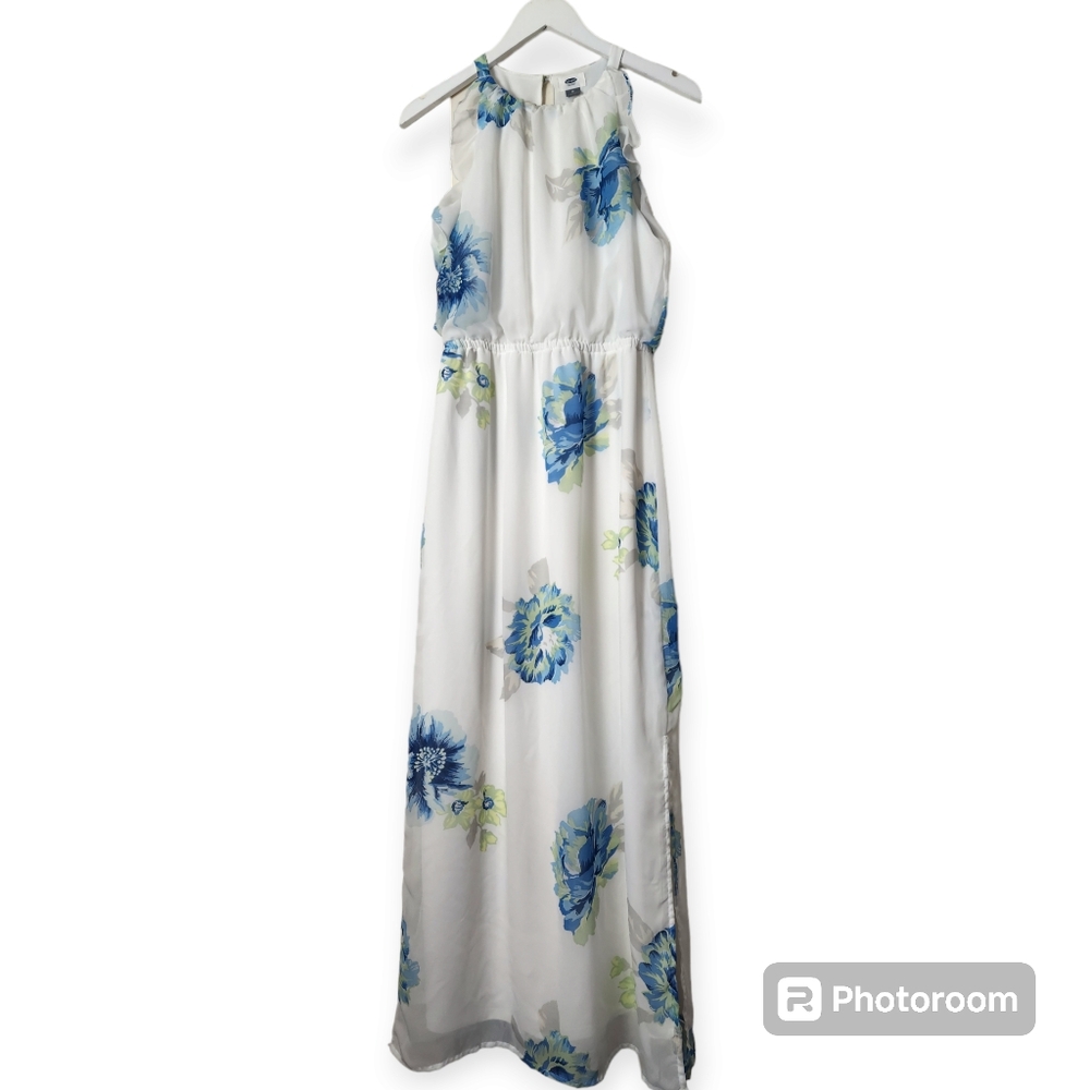 Old Navy Floral Chiffon Maxi Dress size medium